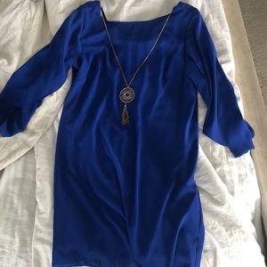Royal Blue Bell Sleeve Dress